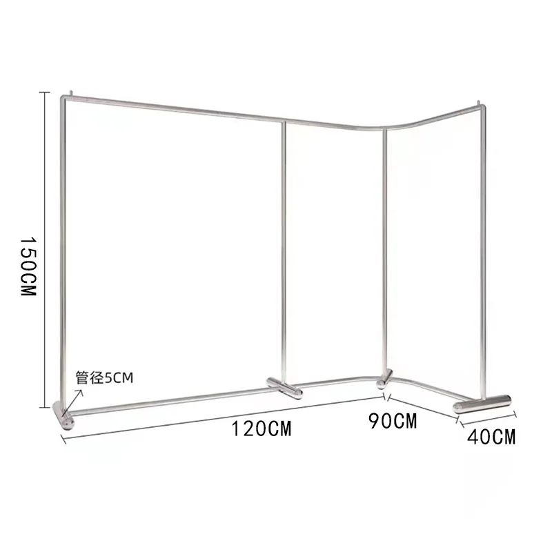 Simple stainless steel, women's clothing store corner, floor-to-ceiling display rack