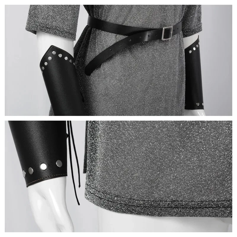 القرون الوسطى تمبلار فو Chainmail قميص فارس تأثيري ازياء هالوين حفلة لعب الأدوار موحدة مجموعة للذكور sf/1 #4