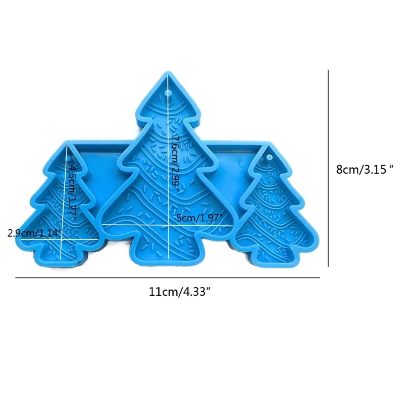Christmas Tree Shaped Pandents Silicone Mold DIY Handmade Plaster UV Epoxy Resin Keychain Earring Molds Jewelry Making Supplies
