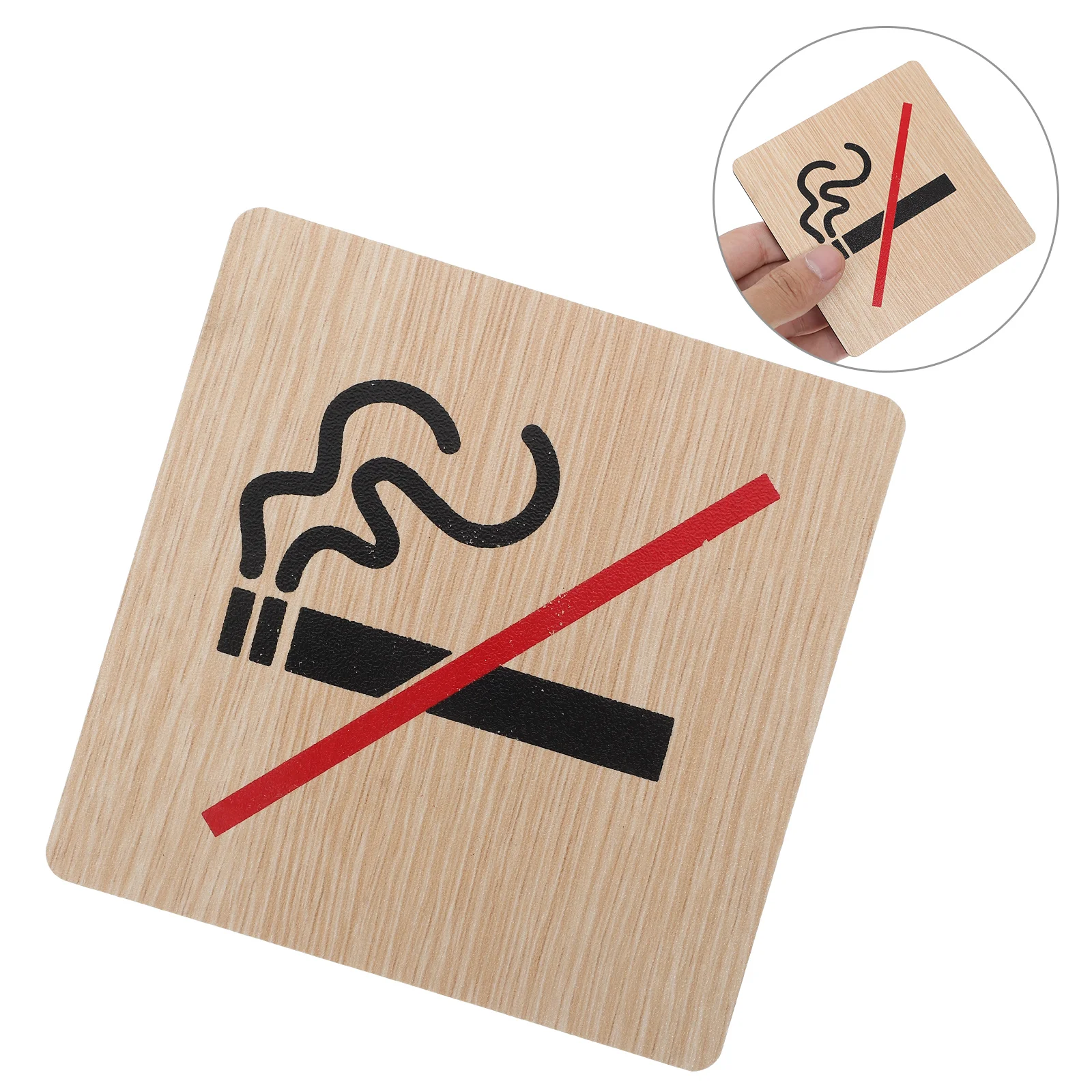 2 Pcs Nameplate Smoking Wall Sign Signage Prohibition Signs Wooden No with Stand Security