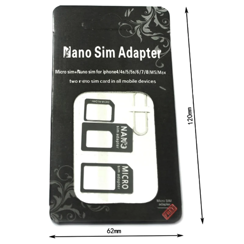 4 In 1 Convert Nano SIM Card To Micro Standard Adapter Converter Set For Iphone Huawei For Samsung 4G LTE USB Wireless Router