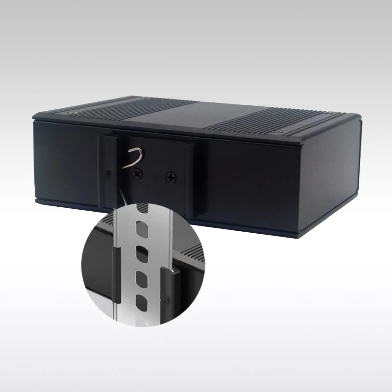 Industrial 35mm Din Rail Gigabit 4 SFP Slots 8 RJ45 Ports Ring Self-Healing Fiber Switch Media Converter view 3