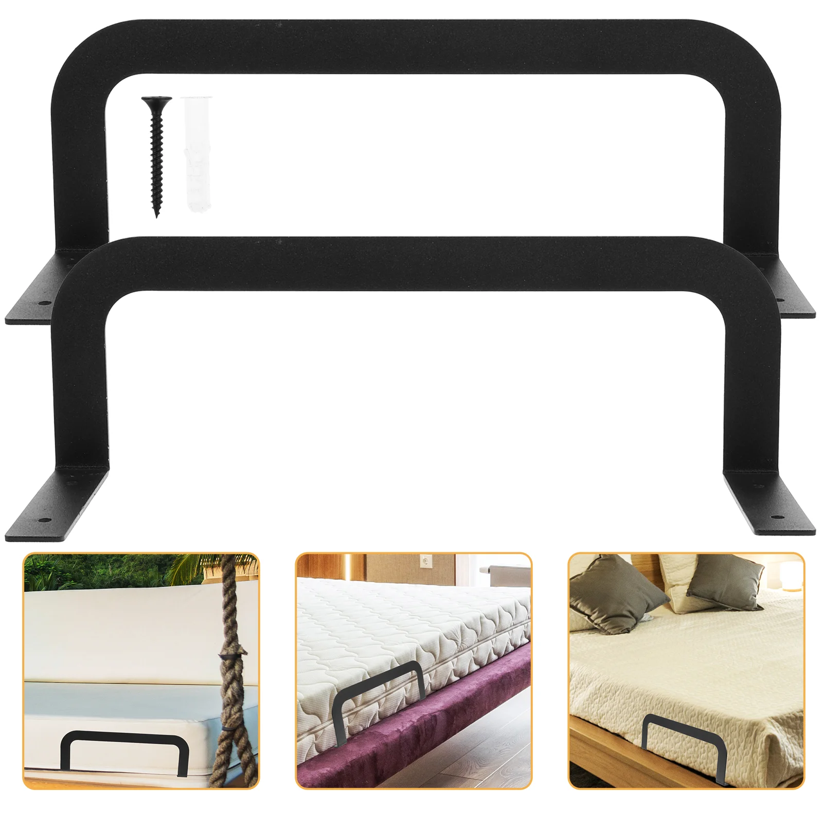 2 Pcs Mattress Fixing Rod Bed Frames Anti-slip Baffle Stop Non-slip Stoppers Fasteners Racks Iron Prevent Sliding