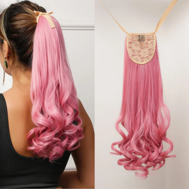 

Европейский и американский модный парик-хвост для женщин, длинный вьющийся парик-коса, парик-хвост