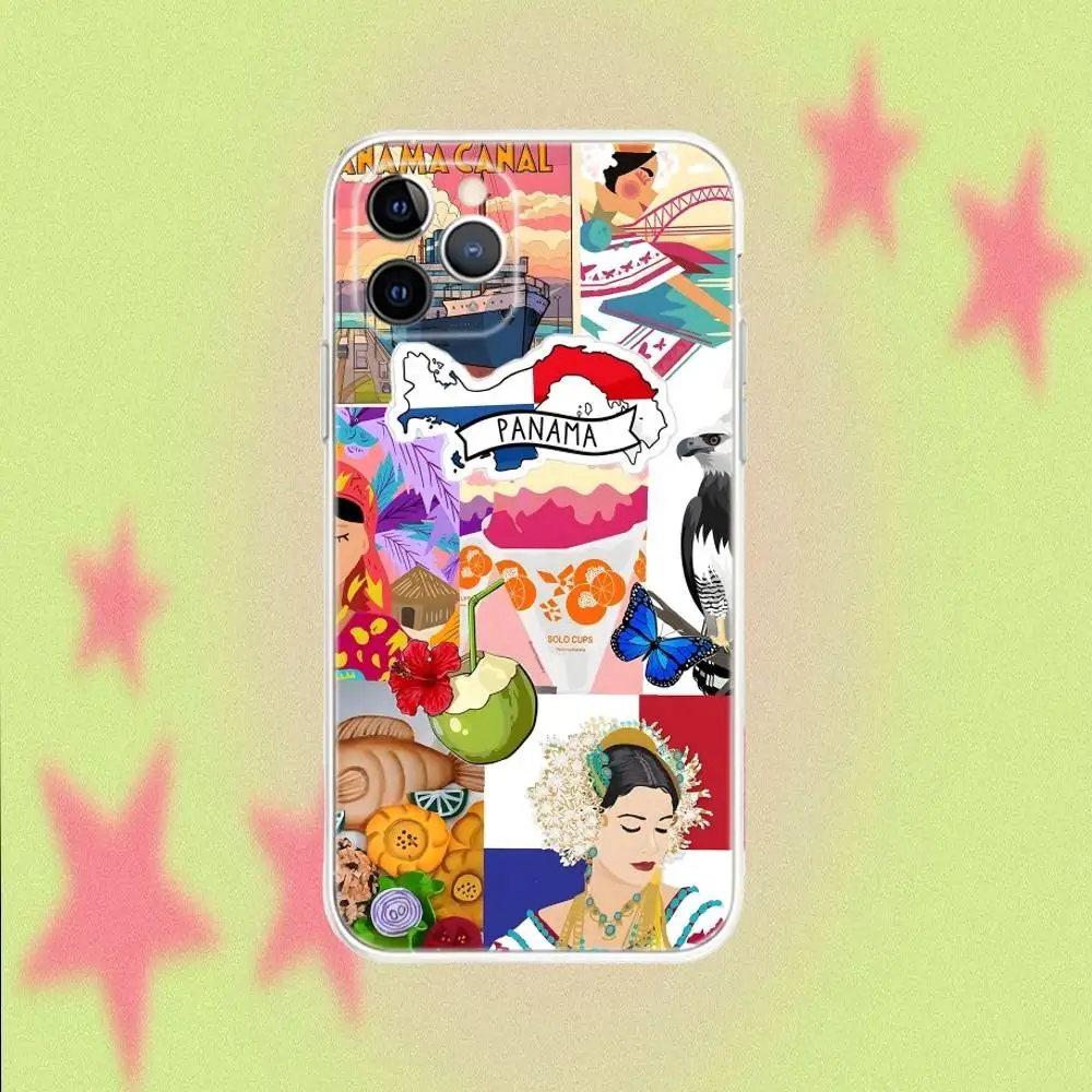 حافظة هاتف بنما الاستوائية لهاتف آيفون 17,16,15,14,13,12,11 Pro,Max,Plus,Air,X,XS,XR,SE,Mini شفافة ناعمة