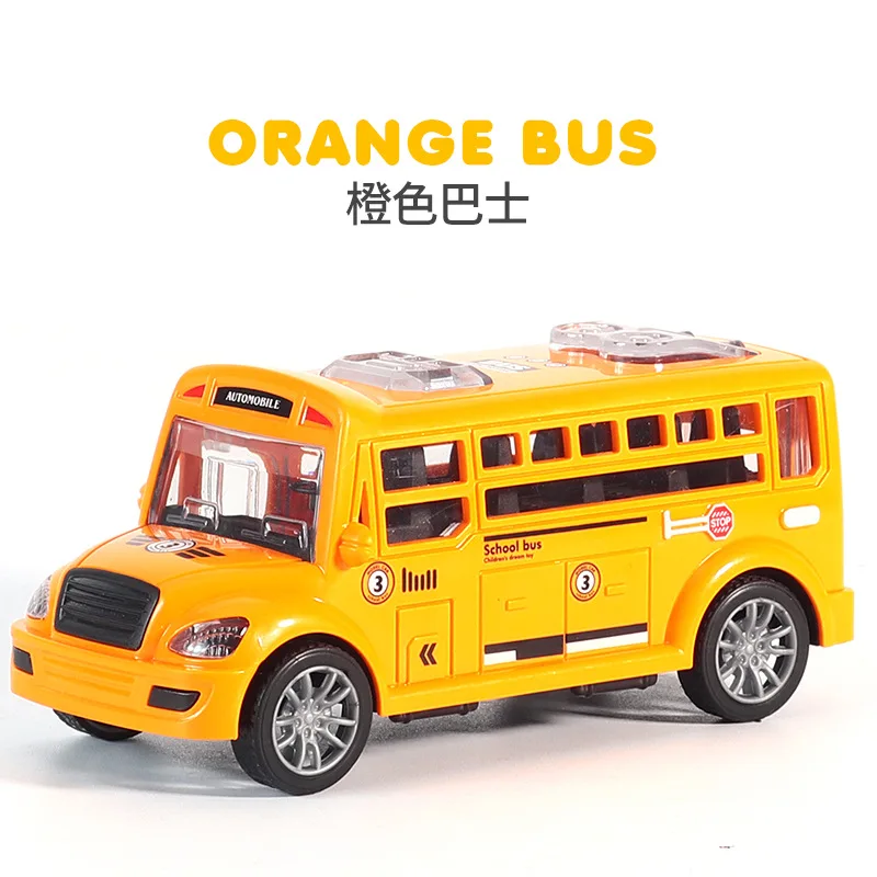 Bus scolaire à inertie pour enfants, jouets pour enfants, plusieurs couleurs, modèle de véhicule avec portes ouvertes, cadeau de voiture, cadeau d'anniversaire pour enfants