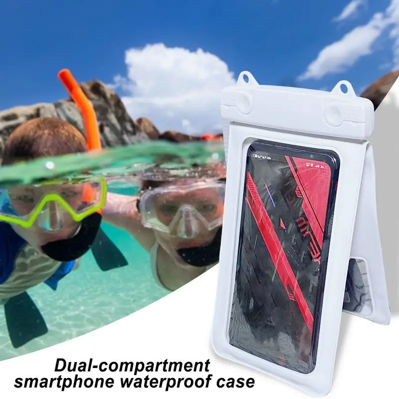 Waterproof Phone Holder Cellphone Dry Bag Double Space IPX8 Cell Phone Water Protector Pouch For Vacation Beach Swimming