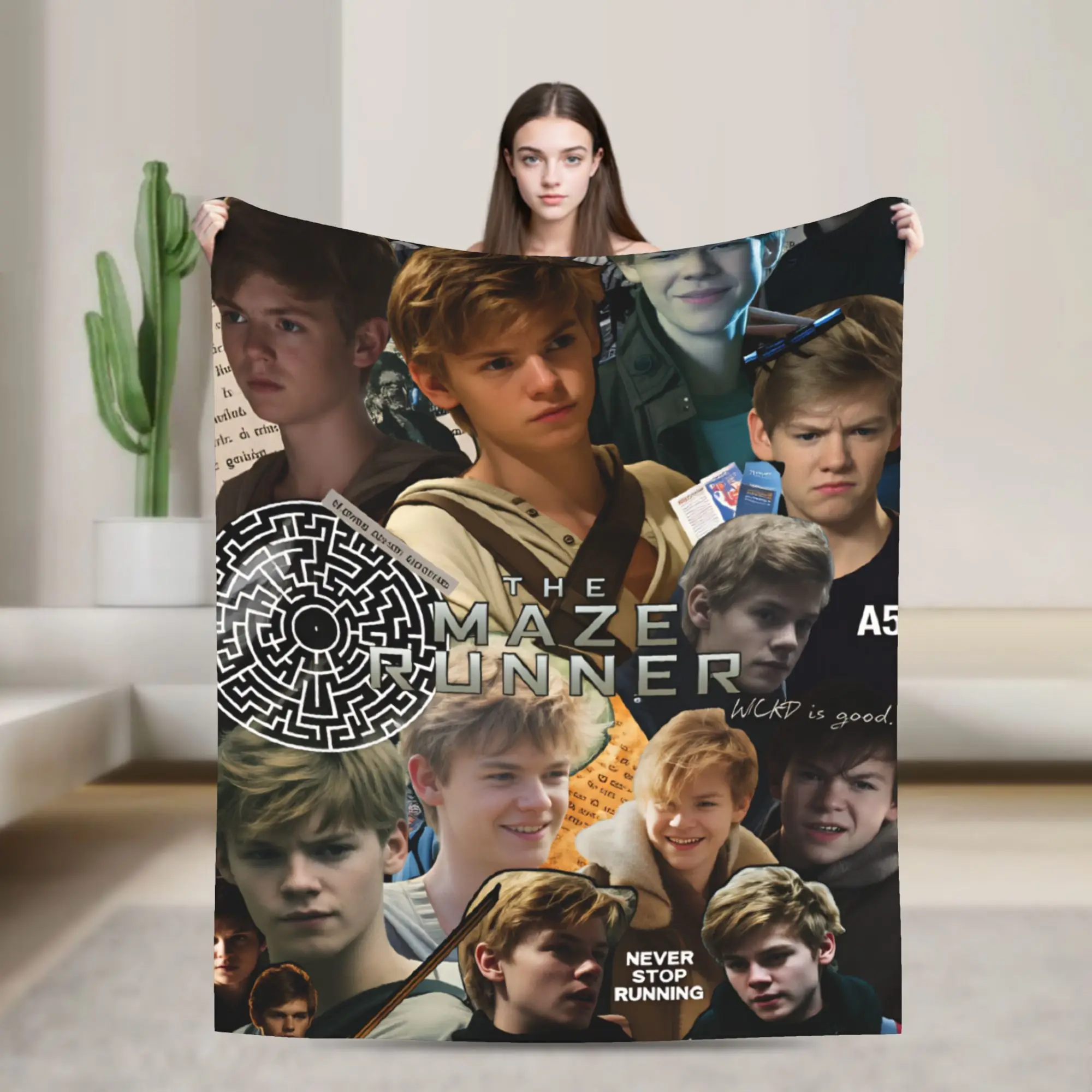 Newt X Thomas Flannel Blanket The Maze Runner  Movie Warm Soft Throw Blanket for Bedroom Picnic Fashion Bedspread Sofa Bed Cover