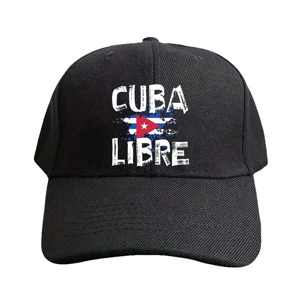 Cuba Libre Free Cuba Flag Cuban Flag Cap Summer Woman Man Baseball Cap Adjustable with Curved Brim Duckbill Cap