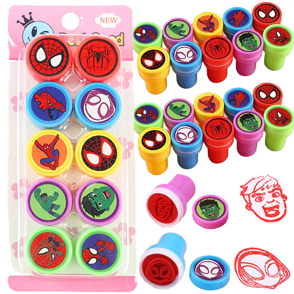 *10/30Pcs Spiderman Stamps Party Favors Spidey and His Amazing Friends Seal Stamp for Kids Boys Birthday Giveaway Souvenir Gifts view 4