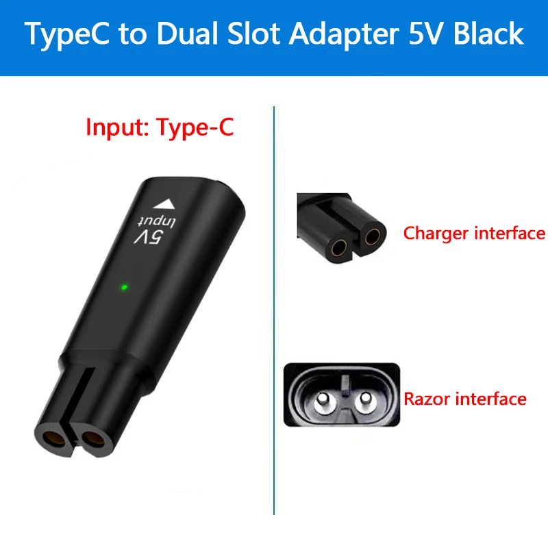 5V Type-C Shaver Adapter Charging Converter for Philips One Blade QP2724 QP2834 QP4530 QP1924 with Charging Indicator ﻿