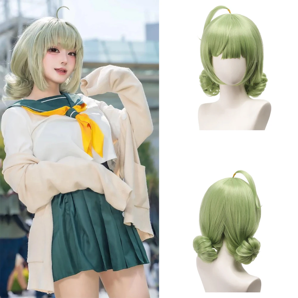 أنيمي أراغا كيوي تأثيري الشعر الاصطناعية 12 بوصة الضوء الأخضر قطعة واحدة كعكة تصفيفة الشعر اليومية حفلة لعب الأدوار شعر مستعار عالي الجودة
