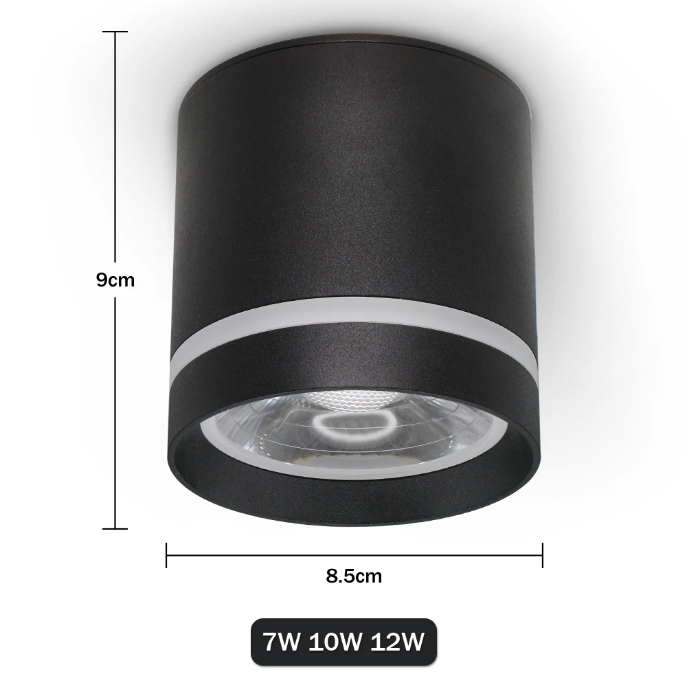 Dimmable Cylindrical LED Downlight 12W 7W COB Surface Mounted LED Ceiling Spotlight Background Light Indoor Lighting  Room