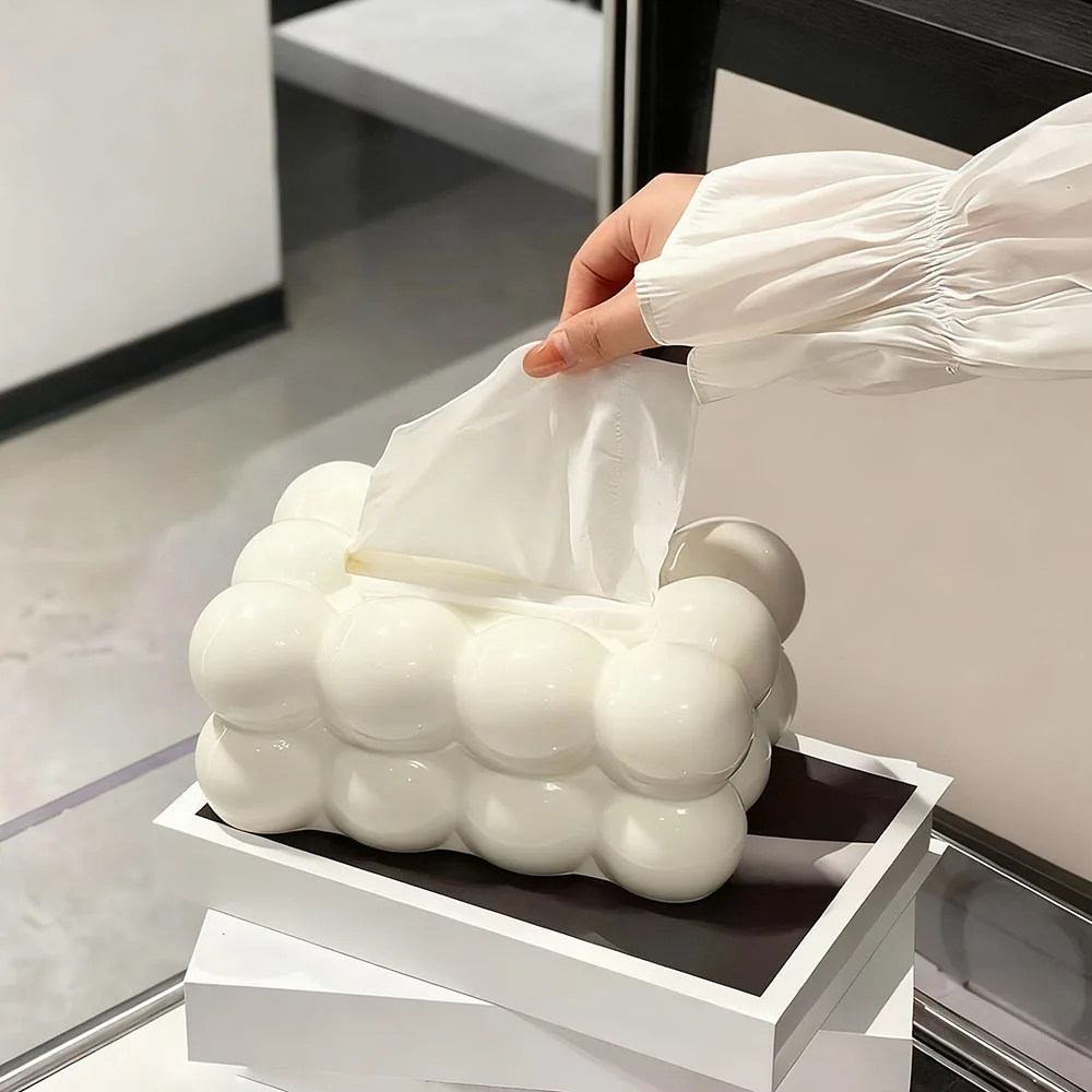 Random color Creative tissue box holder living room dining table paper drawing box fashionable tissue storage box