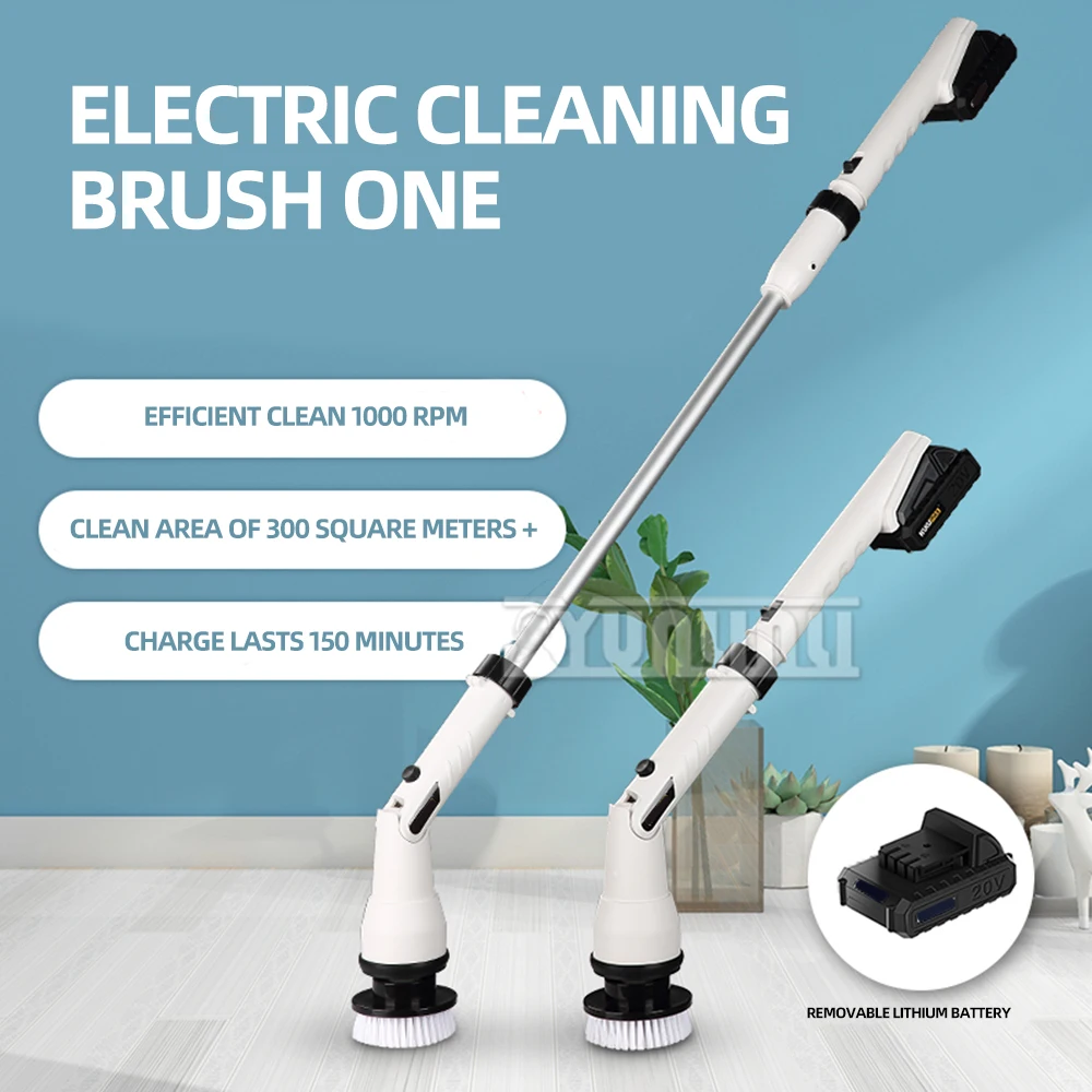 120W Household Electric Cleaning Brush Multifunctional Wireless Cleaning Machine for Kitchen Bathroom Toilet Cleaning Tool