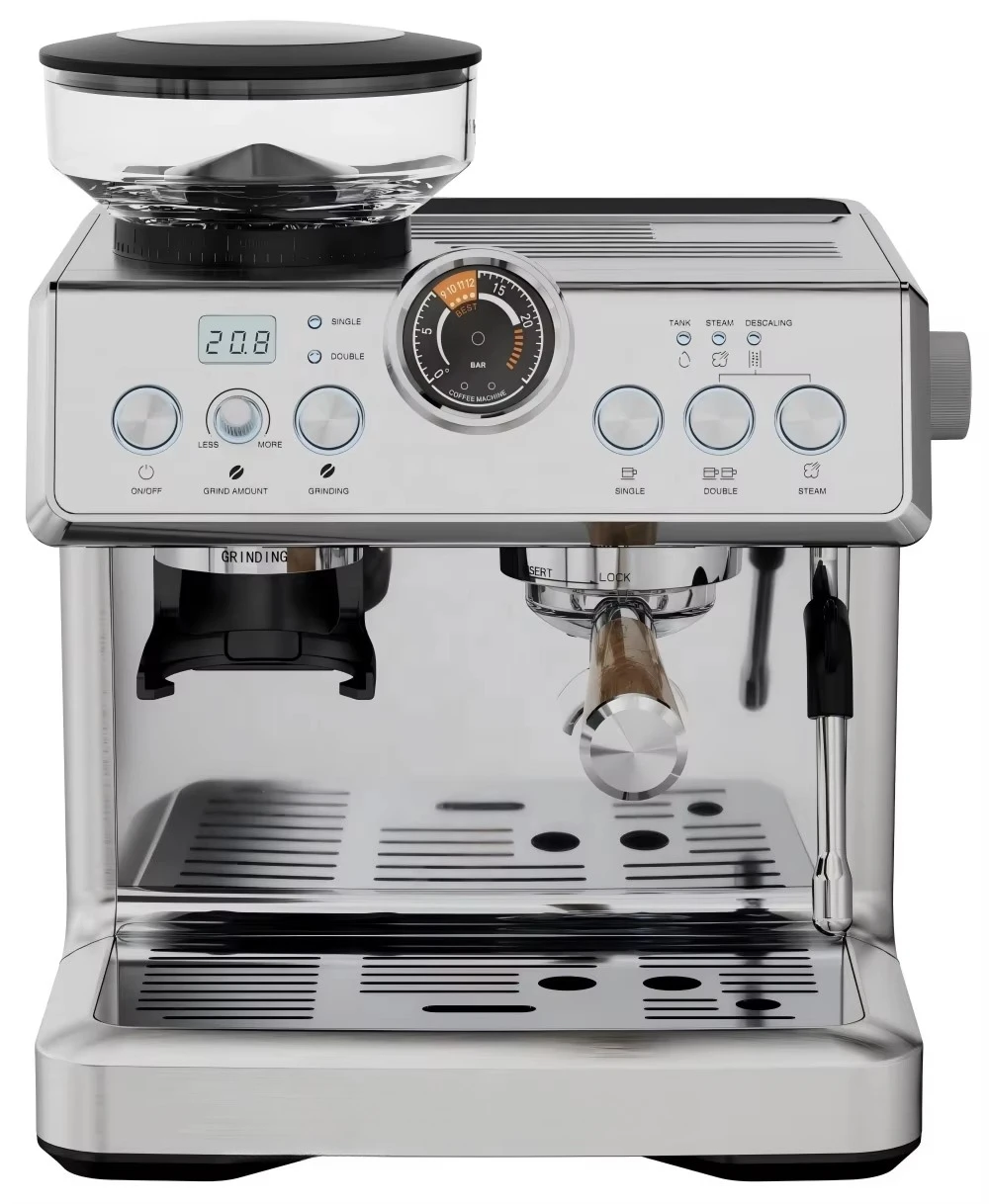 3-In-1 professional espresso machine 58mm semi-automatic coffee machine with grinder, electric ，for hotels