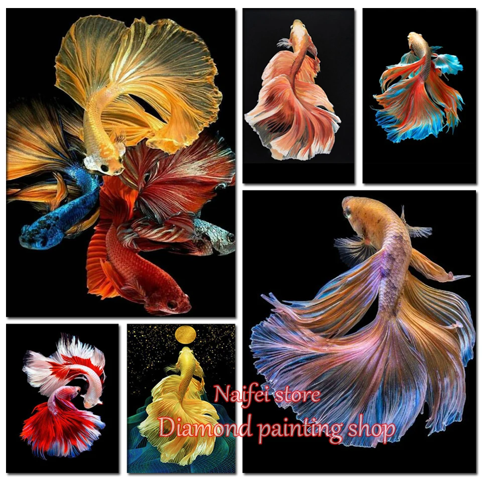 Diamond Painting Koi New Porch Living Room Vertical Cross Stitch Full Diamond Embroidery Rich Fish Chinese Feng Shui Painting