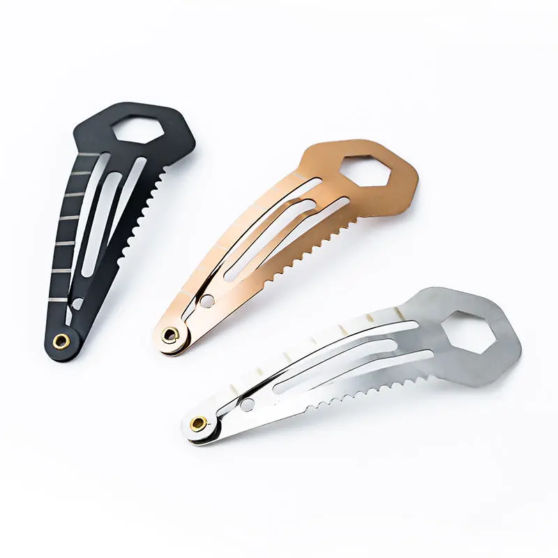 New Stainless Steel Anti-wolf Hairpin Multi-function Ladies Outdoor Small Tools Wrench Scale 8 Mostly Functional Metal Hair Clip