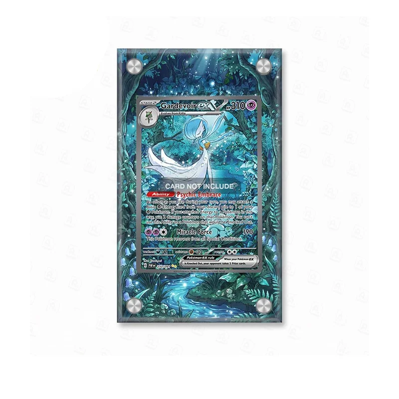 Art Display for Pokemon Paldean Fates Gardevoir Ex Anime Expand Art Fans Gift Recyclable Acrylic Protective Case Keychain view 6