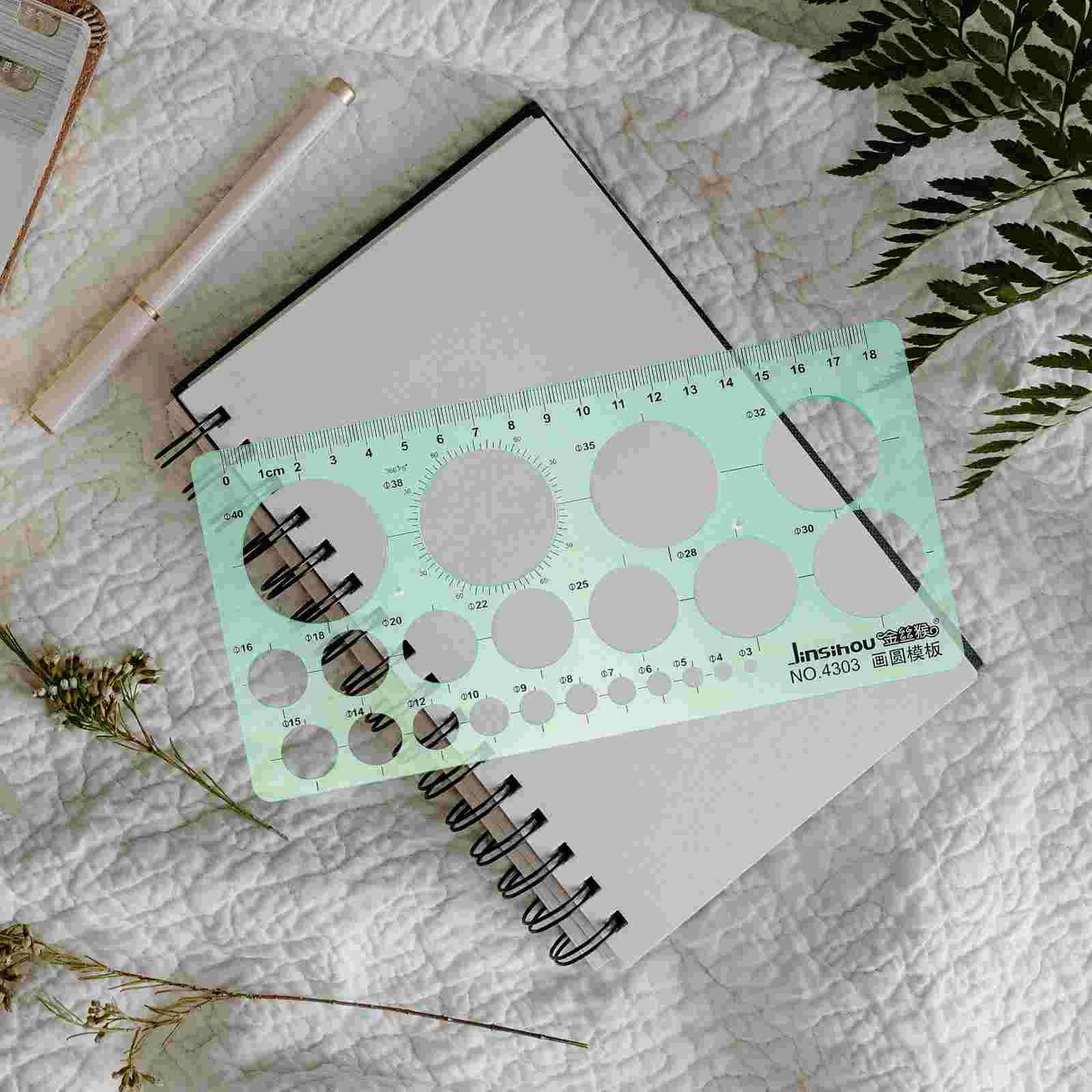 2 Pcs Geometry Measurement Template Plastic Ruler Drawing DIY Geometric Tool Rulers