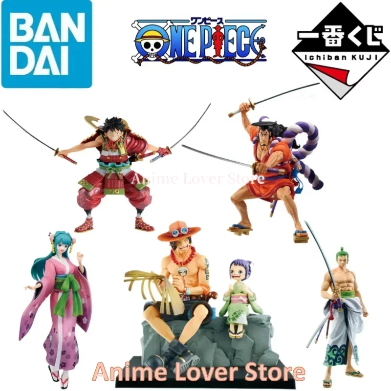 

Bandai Original One Piece Ichiban Kuji Wano Country Ace Tama Luffy Zoro Kozuki Oden Hiyori Anime Figures Toys for Kids Gift