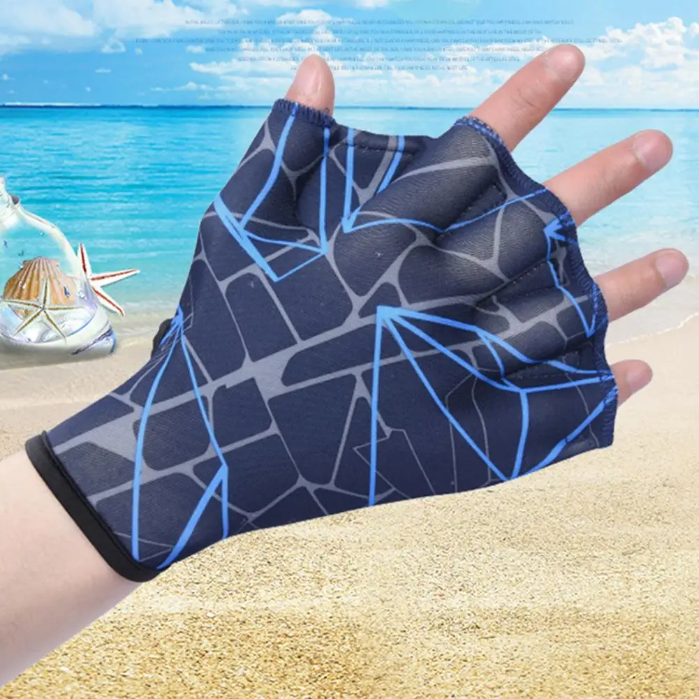 Useful Swimming Webbed Gloves Reusable Skin-touch Diving Gloves Swimming Hand Fins Flippers Finger Webbed Gloves Paddle