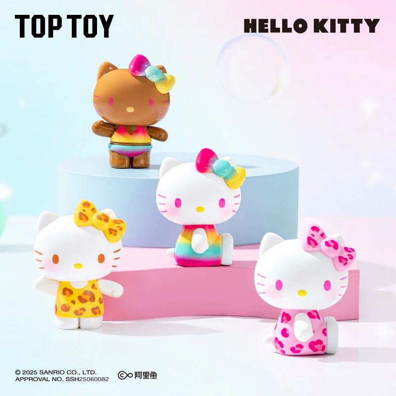 

New Toptoy Hello Kitty Summer Rainbow Candy Series Mini Beans Blind Box Cute Particle Desk Decor Collectible Toys for Kids Gift