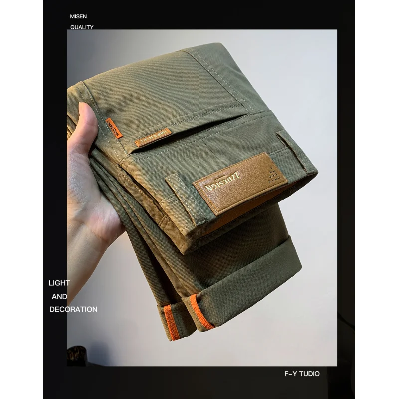 High end men's casual pants for autumn 2025, new fashionable and versatile slim fit straight leg business commuting trousers