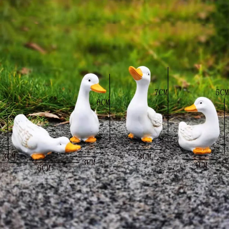 Simulation Duck Statue For Home Decor Cute Resin Animals Ornament Creative Outdoor Landscape Garden Courtyard Lawn Decoration