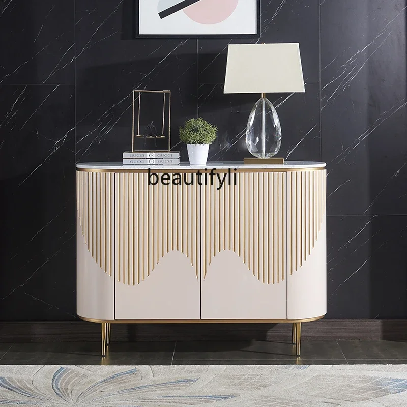 

Light luxury door cabinet household marble door living room decoration American dining side storage partition cabinet