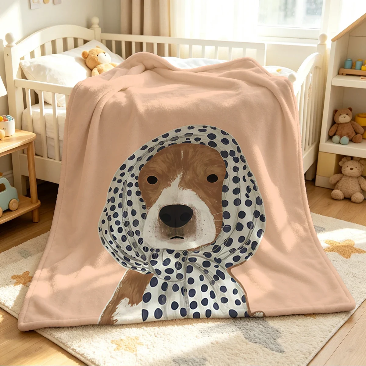 Cute Husky Dog Face Throw Blanket Cozy Plush Pet Lover Gift for Couch Decor Home Comfort