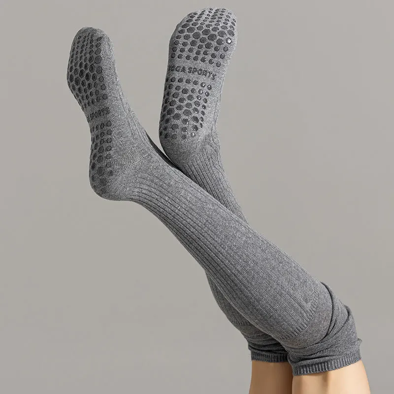 New Autumn All-Cotton Over-Knee Socks, Slouchy Socks for Women, Long Socks, Pilates Yoga Non-Slip Calf Socks