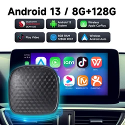 Wireless CarPlay  Android 13.0 Auto Box Qualcomm 6125 8Core with Built-in GPS & WIFI/SIM Network For Toyota Volvo VW Kia Benz MG