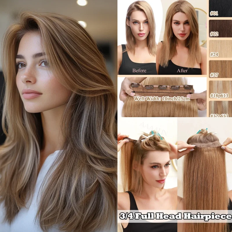 human-hair-fish-line-hair-weft-18inch-clip-in-single-weft-color-1b-613-60-1001-wholesale-dropship-hair-extensions