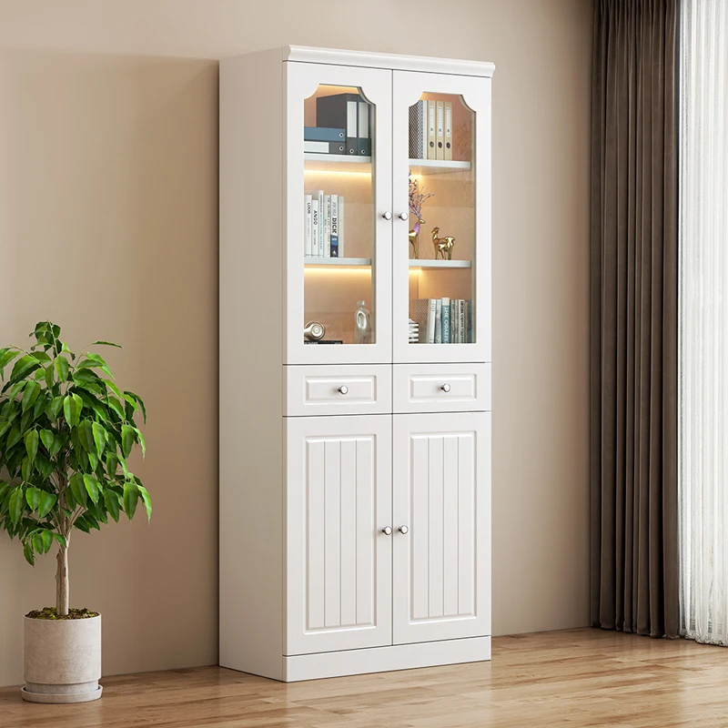 LH dust-proof bookcase, with glass door, floor-to-ceiling household free combination bookshelf - view 5