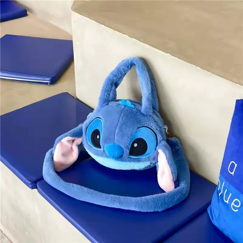 Stitch Plush Bag Cute Cartoon Doll Handbag Plushie Shoulder Bag Large Capacity Crossbody Bag Stuffed Toy Storage Pouch Gift