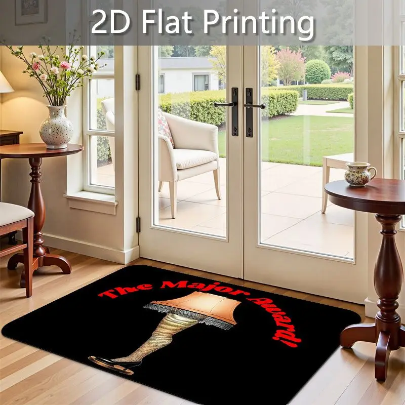 VIKAMA Vintage Novelty Leg Lamp Doormat The Major Award Funny Skid Resistant Entry Rug Entryway Decor Seasonal Xmas Decor Home