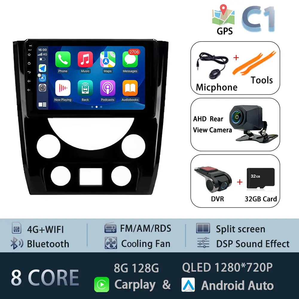 Carplay Android 15 Auto Voor SsangYong Rexton W 2014-2016 GPS Autoradio Navigatie Multimedia Video Player Stereo BT