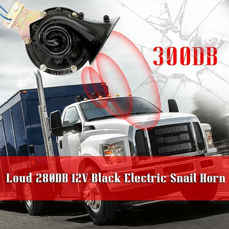 300DB Loud Air Snail Single Horn Electric Bullhorn Super Loud Air Horn For 12V Car Truck Lorry SUV RV