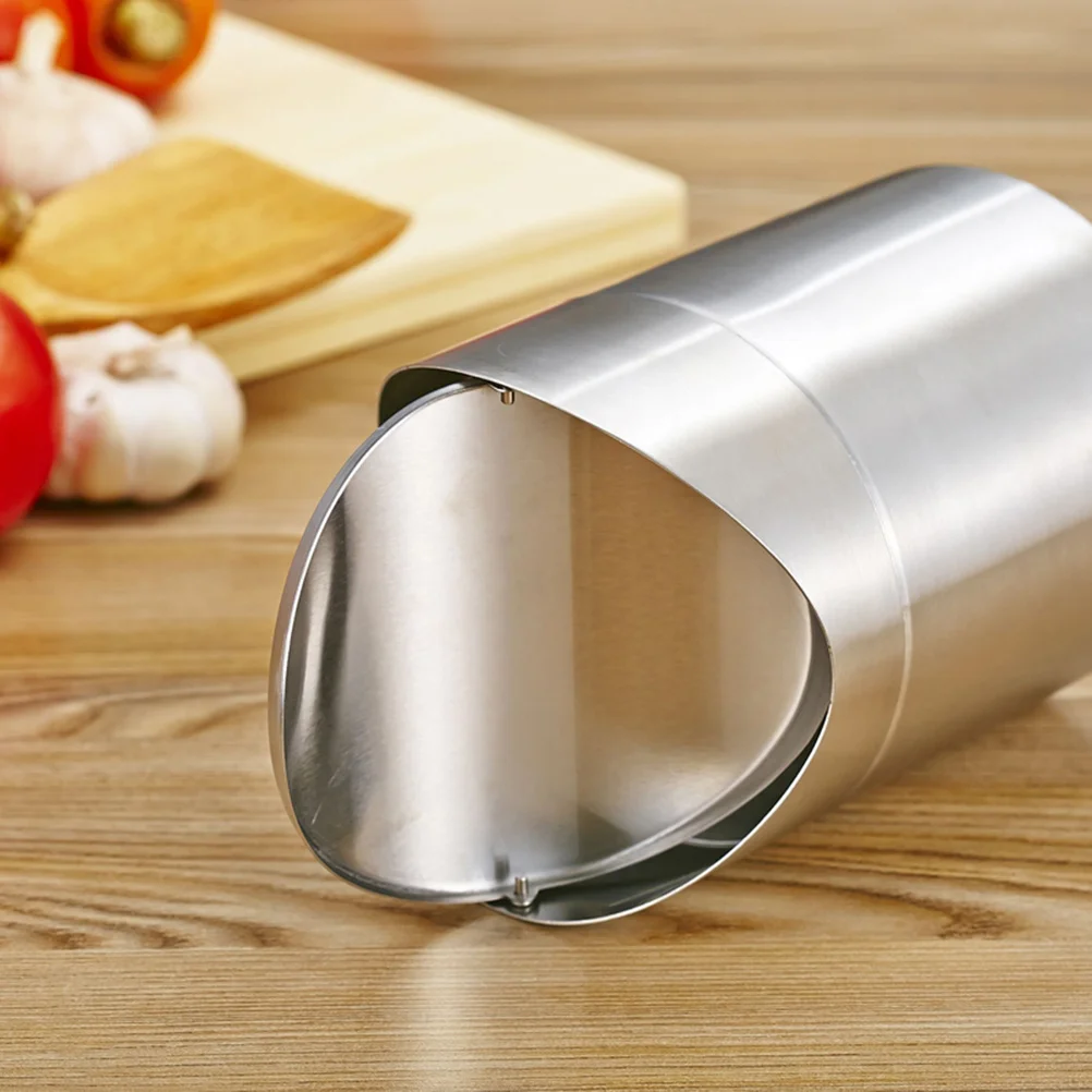 

Мусорный бак из нержавеющей стали, компактный современный дизайн для офиса, дома, кухни, настольная мусорная корзина, мини-мусорная корзина