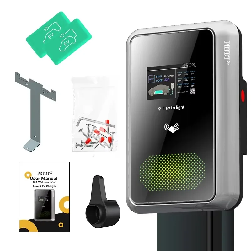 PRTDT OEM ODM voiture électrique solaire EV chargeur Type 2 AC boîte murale maison EV Station de recharge avec affichage
