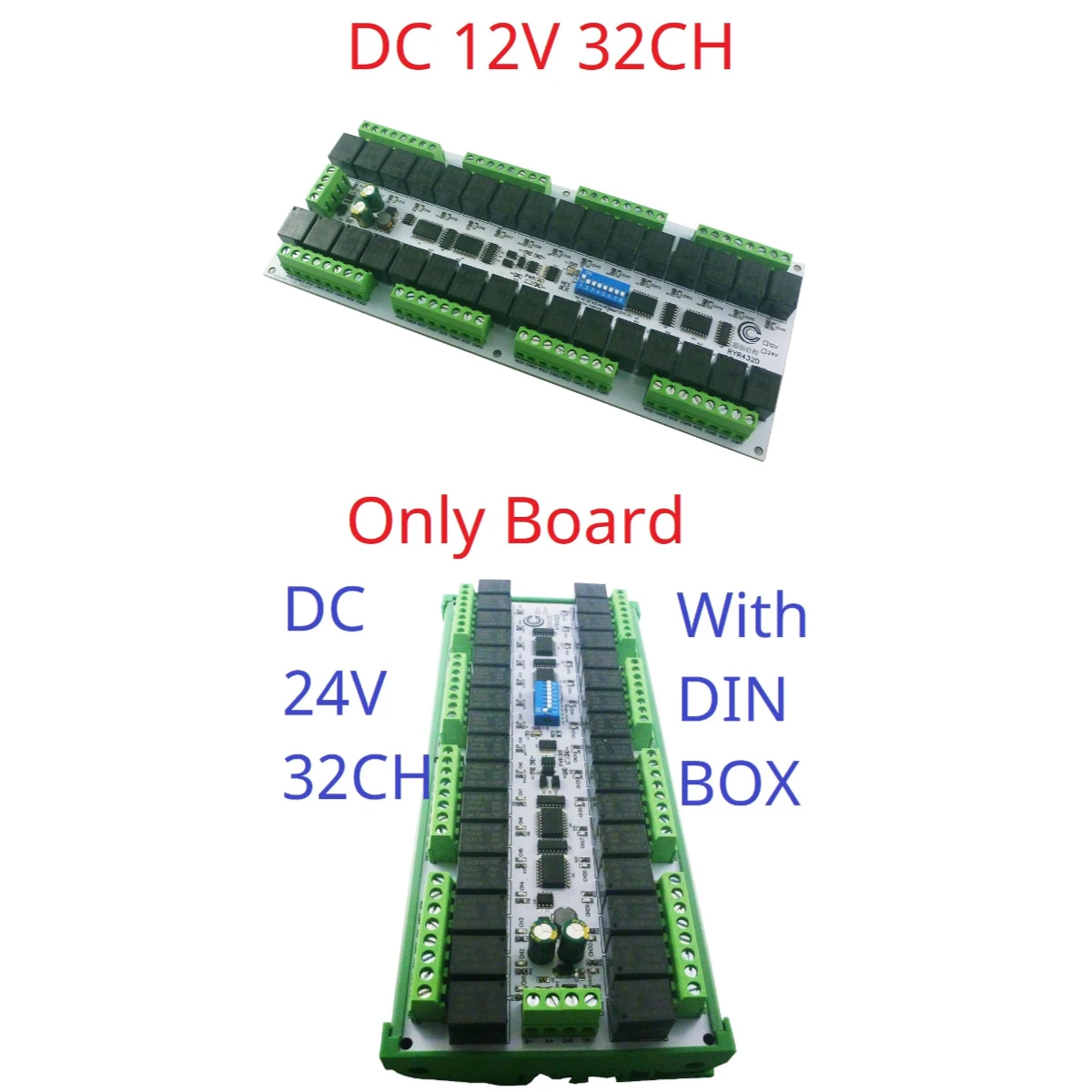 

DC 12V 24V 20A 32CH RS485 Relay Module Multifunction Modbus RTU Switch PLC Remote IO Board Easy to Instal