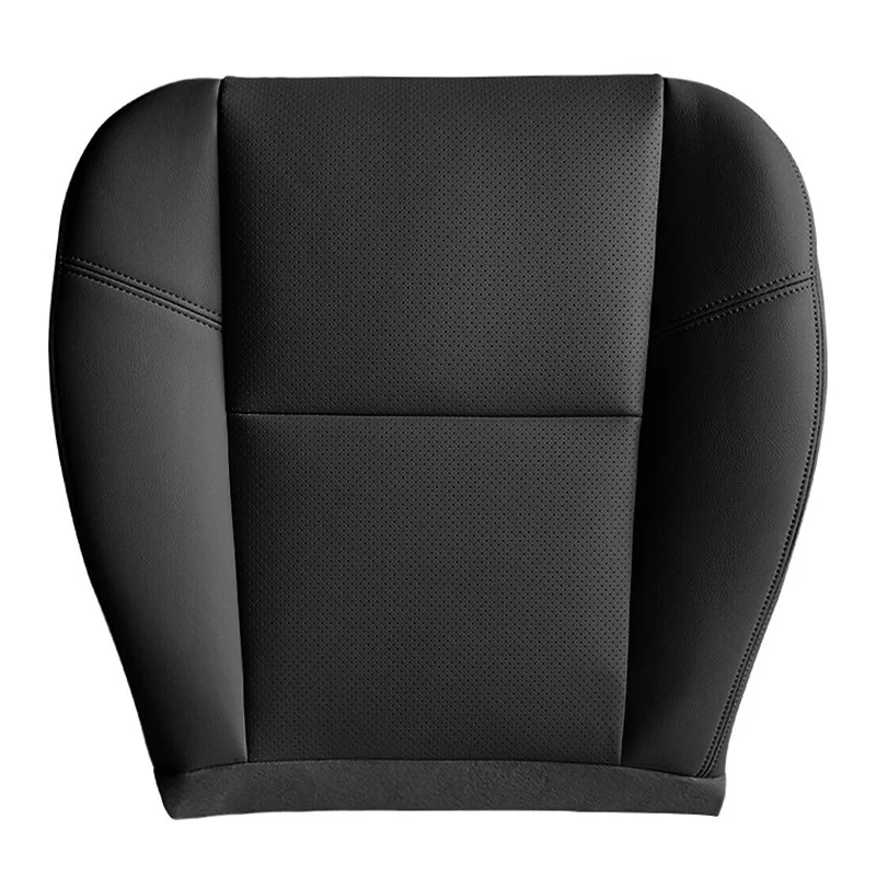 Black PU Leather Car Front Driver Side Bottom Seat Cover Fit for Cadillac Escalade ESV EXT 2007 2008 2009 2010 2011