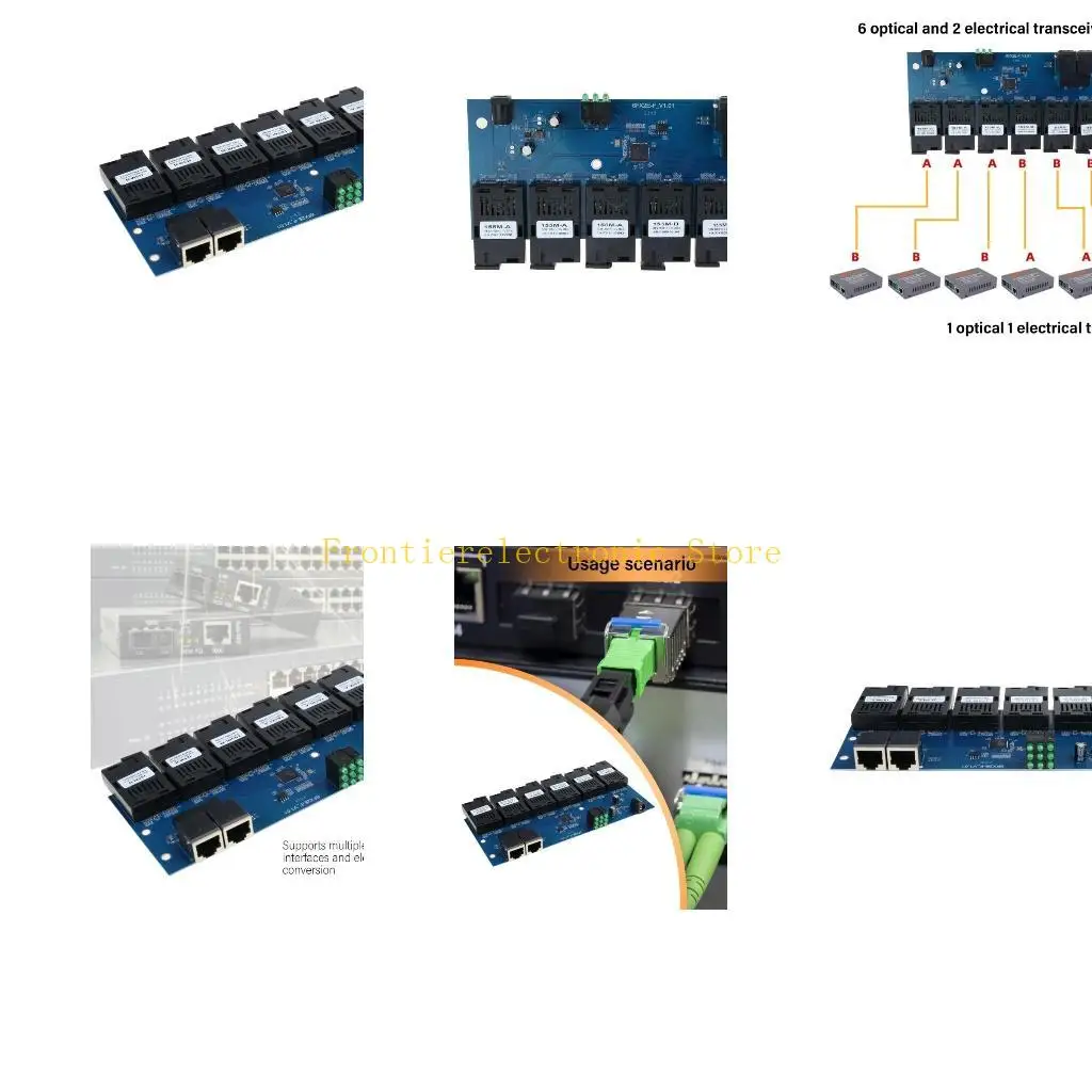 

Плата G8DB PCBA 10M/100M Волоконно-оптические медиаконвертеры 2 RJ45 на 6SC A + B Оптоволоконное соединение 1310 нм/1550 нм Порт