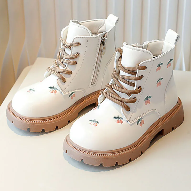 

Autumn Fashion Boots For Girls Korean Style PU Leather Teenager Girl's Boots Lightweight Anti-slippery Children's Casual Shoes