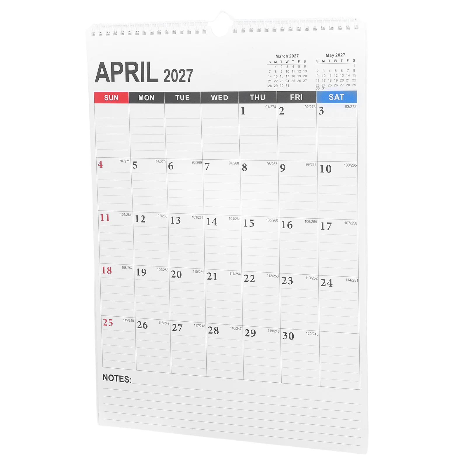 

2026 Wall Calendar Daily Planning Hanging Monthly Planner Minimalist Hanger Paper for Office