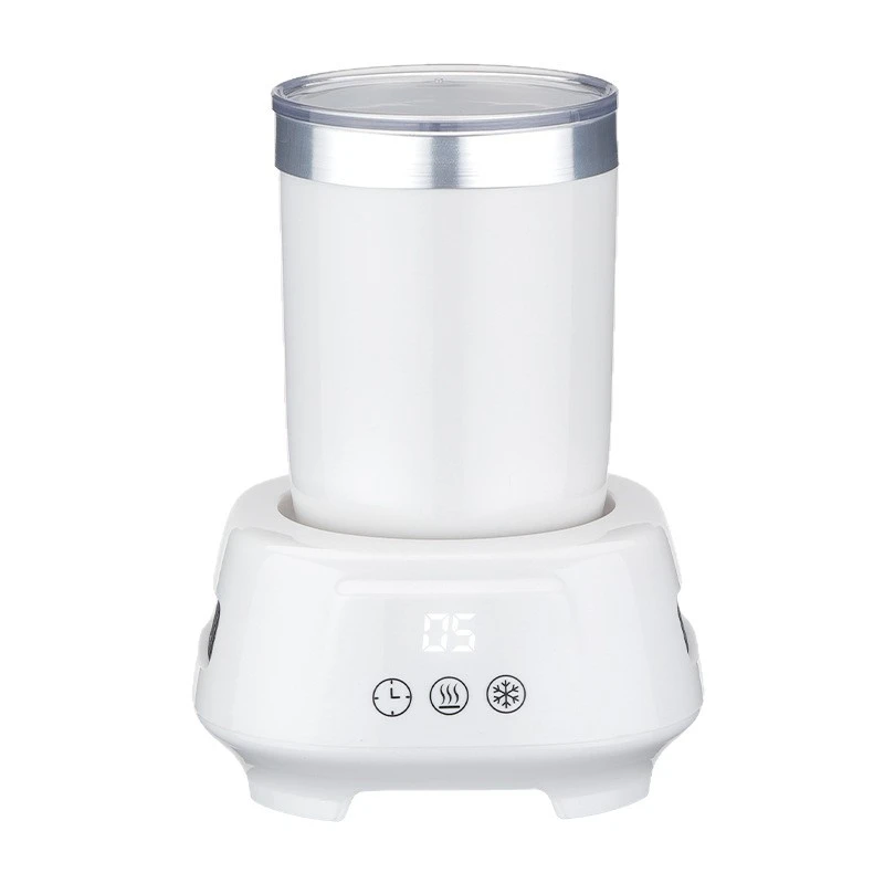 Aluminum Inner Liner Quick Cooling Hot Cup, Mini Desktop Dual-Use Beverage Chiller for Student Office Home, Timer Function