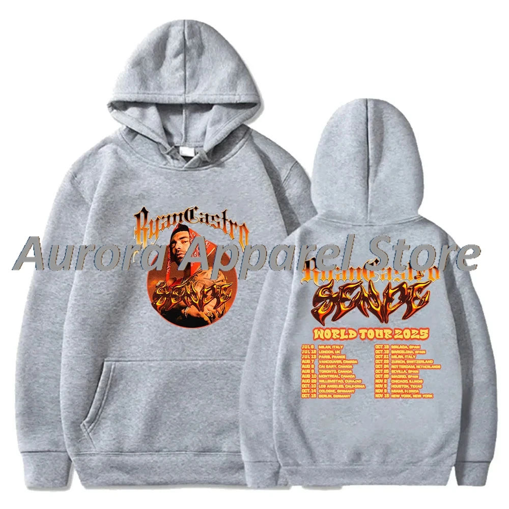 ريان كاسترو Sende World Tour 2025 Merch هوديس كوسبلاي للنساء والرجال بلوزات عصرية بأكمام طويلة