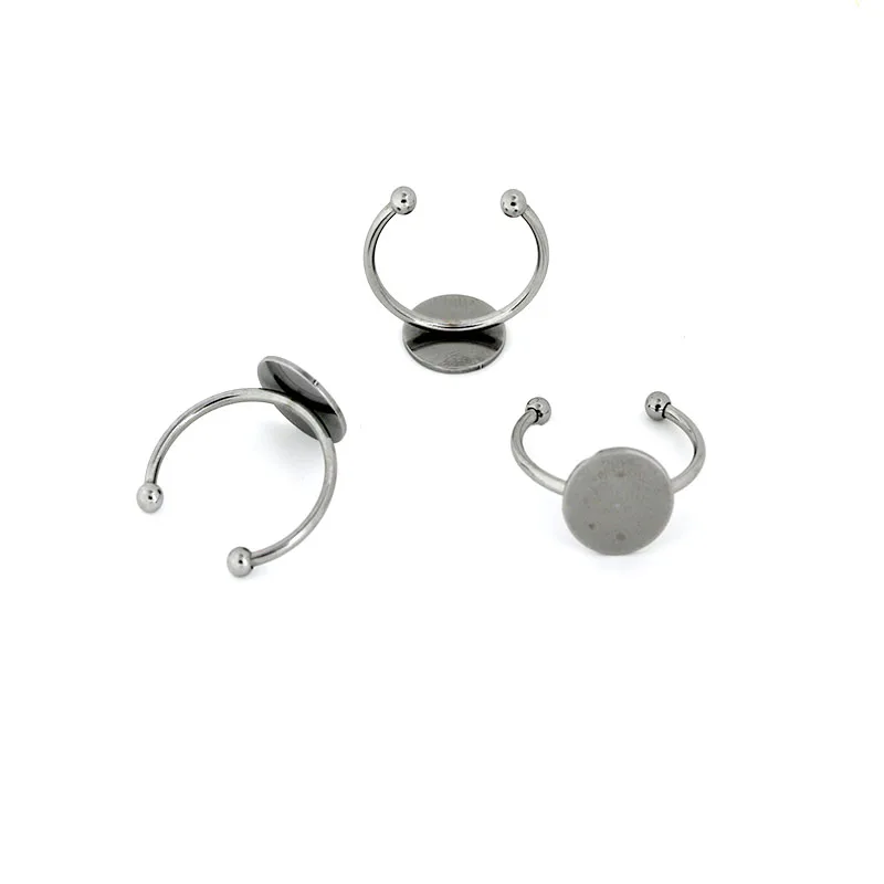 10pcs Stainless Steel Open Ring Settings for Jewellery Making