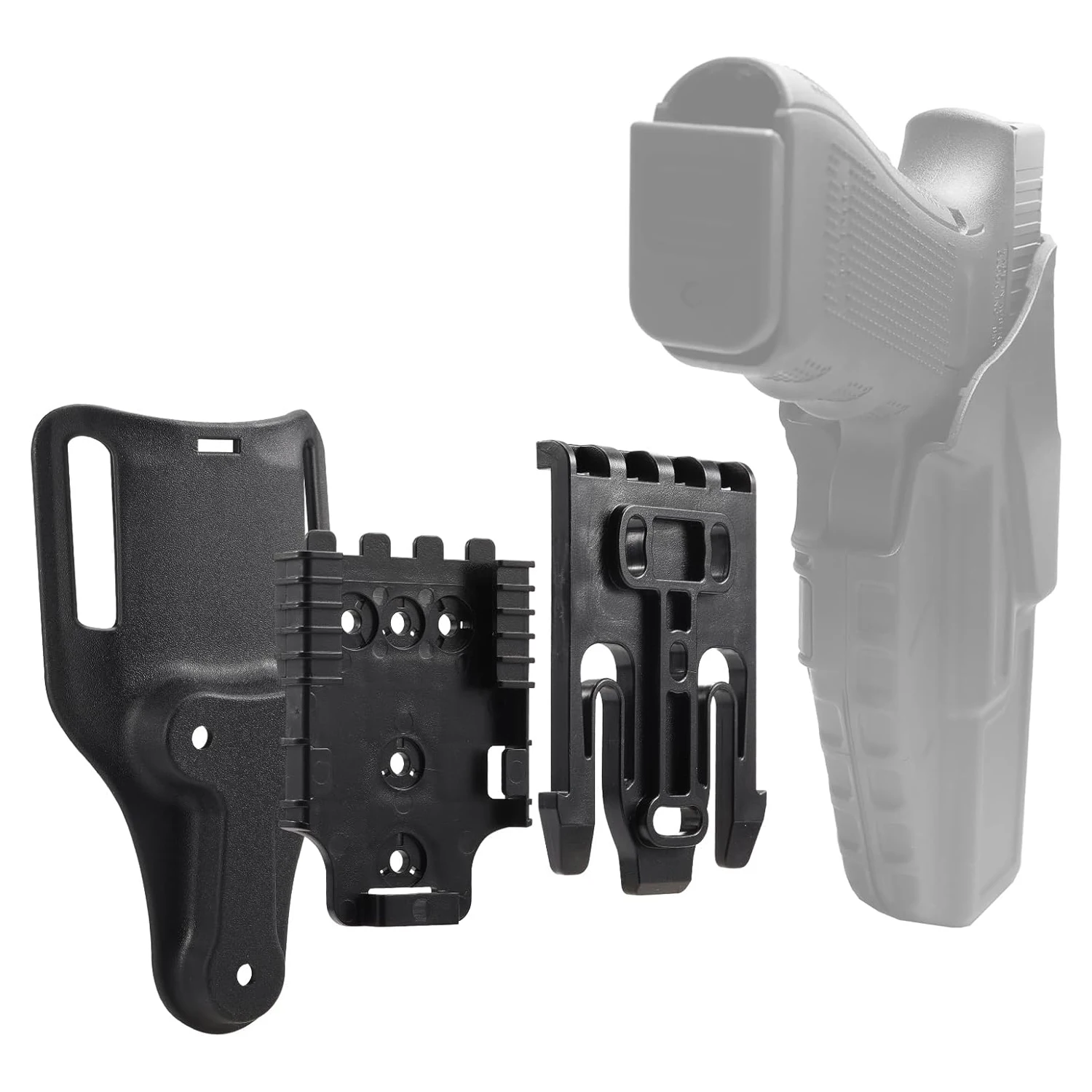 Tactical QLS 19 22 Quick Locking System Kit or Pistol Holster,with Mid Ride Belt Loop Adapter,Airsoft Hunting Accessories
